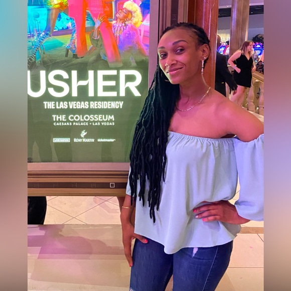 Bluetime off the shoulder mint green top size small - Picture 7 of 7